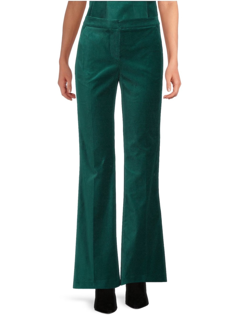 Trina Turk Westport Velveteen Straight Kick-Flare Pants Sz 8 NWT -